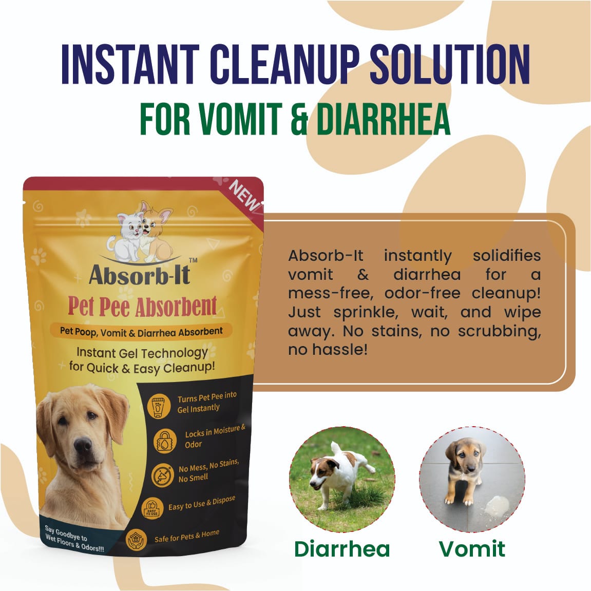 Absorb-It Pet Pee & Accident Absorbent Powder (200g)